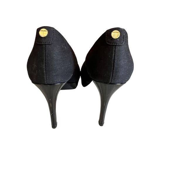 Tahari Platform Heels Black Fabric 7 - Picture 6 of 7